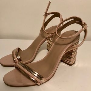 Aldo Shoes - Nude & Rose Gold Chunky Heels Aldo Shoes - Nude & Rose Gold Chunky Heels